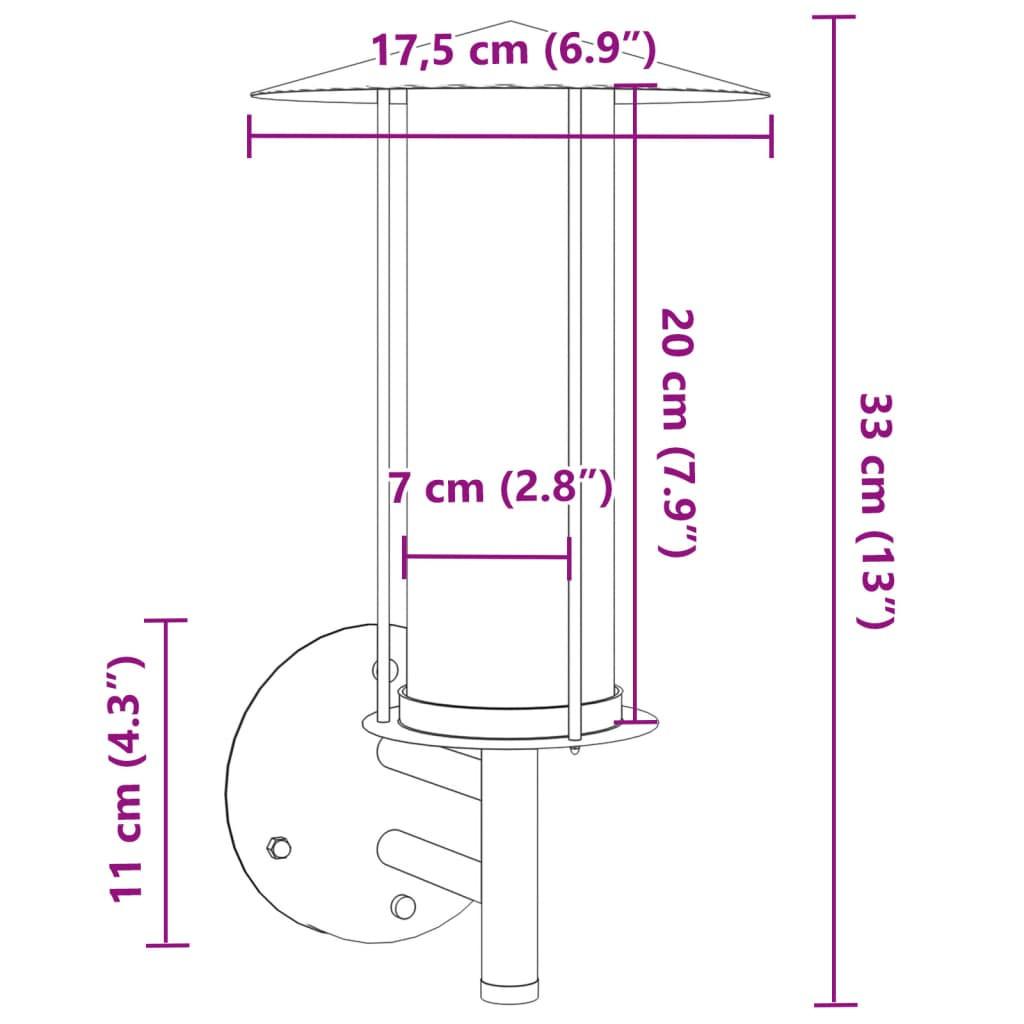 VidaXL applique da parete per esterni Acciaio inossidabile  