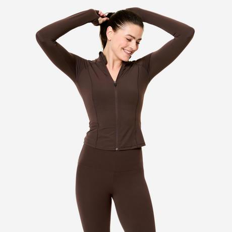 DOMYOS Veste ajustée stretch polyamide  