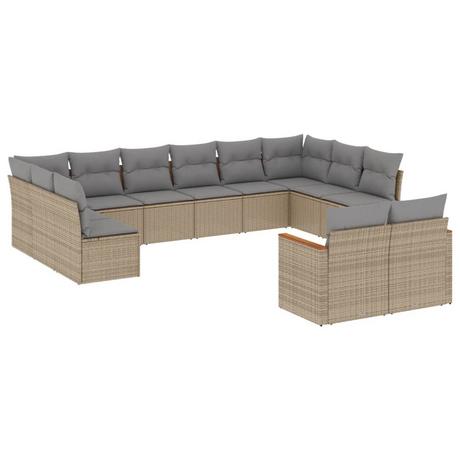 VidaXL set divano da giardino Polirattan  