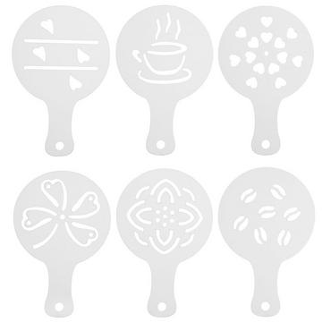 Set mit sechs Vorlagen für Kaffee- und Dessertdekorationen