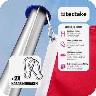 Tectake  Aluminium Fahnenmast höhenverstellbar 