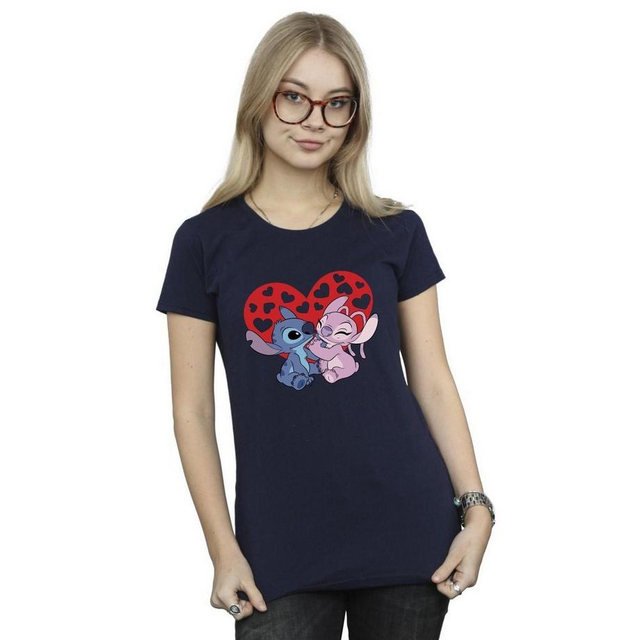 Disney Stitch und Angel Herz T-Shirt  