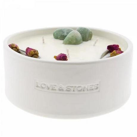 Love&Stones Bougie aux cristaux d’Aventurine - Vœux - L  