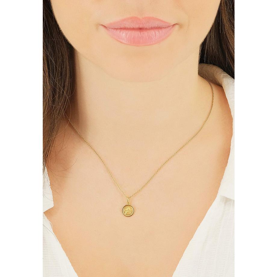 MUAU Schmuck  Anhänger Schutzengel Gelbgold 750, 16x10mm 