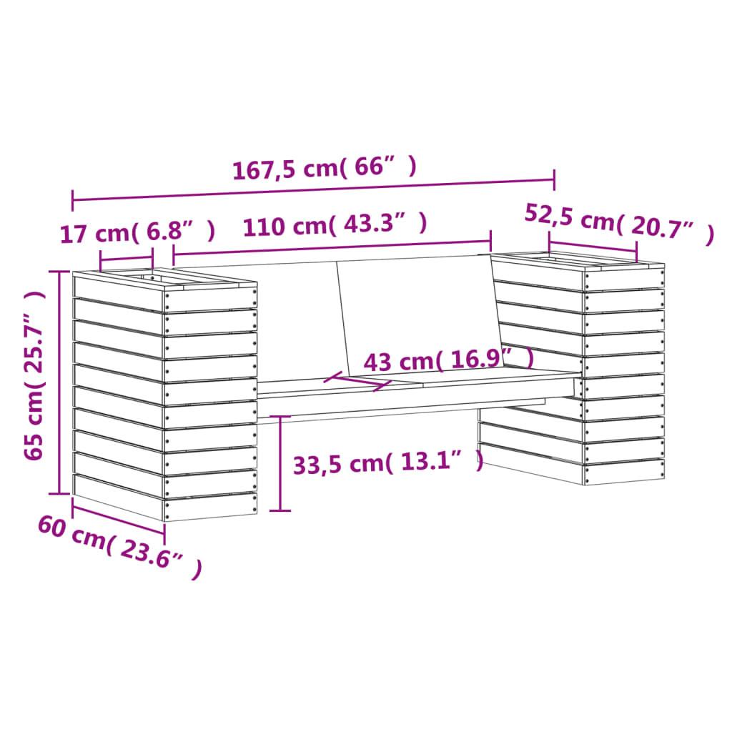 VidaXL Banc avec jardinière bois de pin  