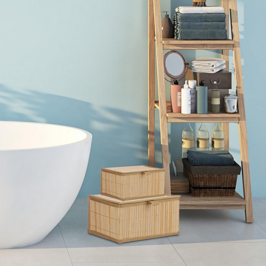 Northix Scatole portaoggetti in bambù, set da 2  