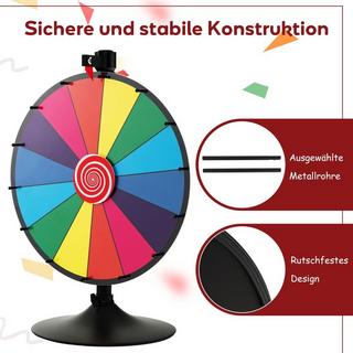 Northio  Ruota della fortuna Ø60 cm con supporto Ruota dei premi Ruota da competizione regolabile in altezza Colorata 