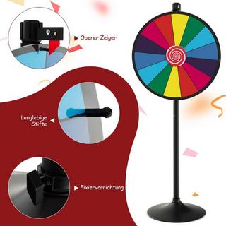 Northio  Ruota della fortuna Ø60 cm con supporto Ruota dei premi Ruota da competizione regolabile in altezza Colorata 