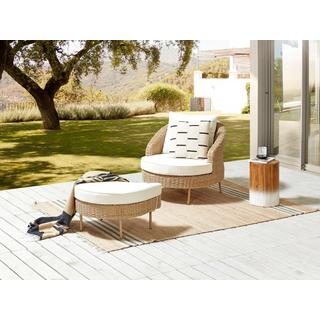 Beliani Fauteuil de jardin avec ottoman en Polyrotin Boho ARCILLE  