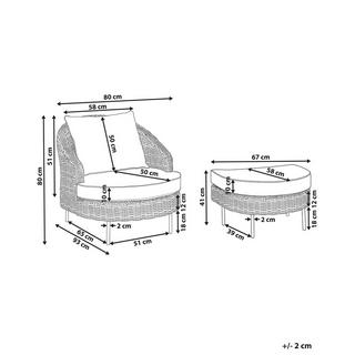 Beliani Sedia da giardino en Rattan sintetico Boho ARCILLE  