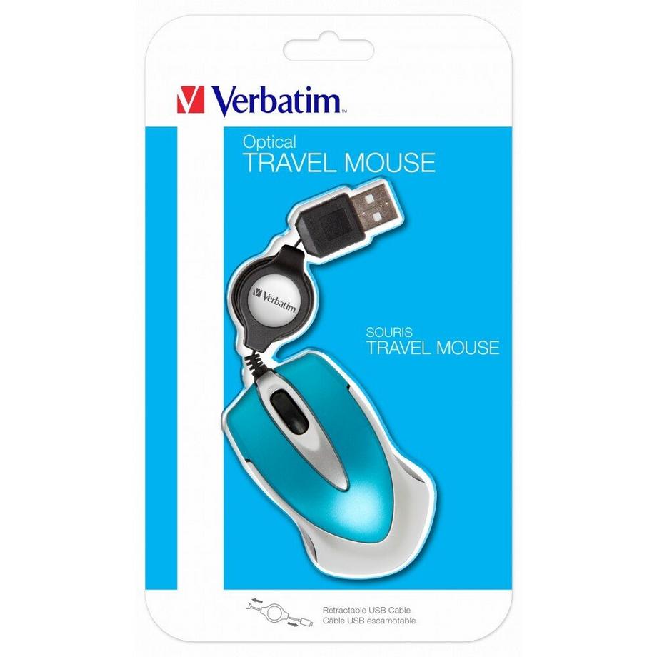 Verbatim  Souris mini filaire pour portable rétractable  Go Mini Optical Travel 