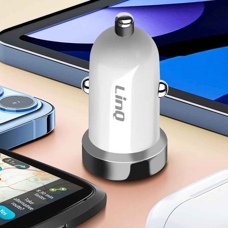 Avizar  Caricatore auto 2x USB 2.4A LinQ bianco 