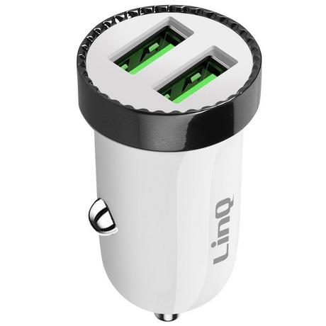Avizar  Chargeur Voiture 2x USB 2.4A LinQ Blanc 
