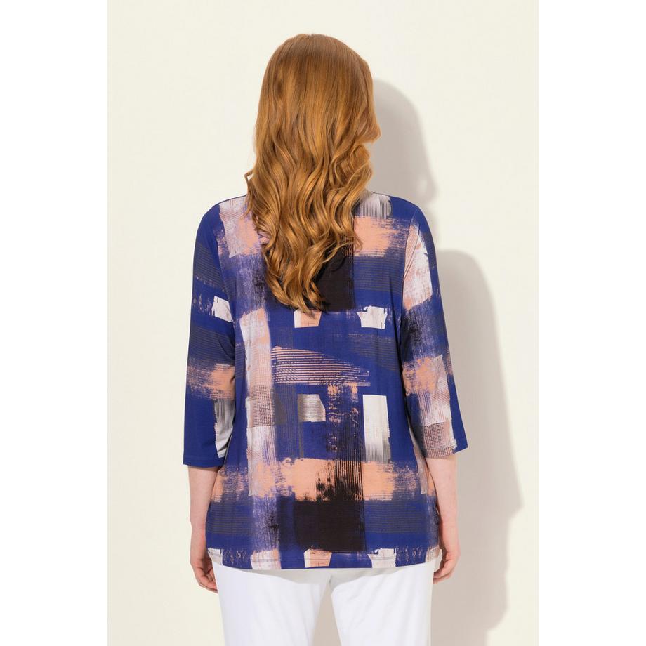 Ulla Popken Maglia stampata scollo a goccia maniche 3/4  