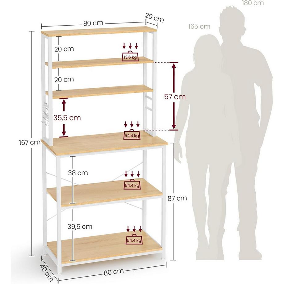 Songmics Küchenregal mit 6 Ablagen  
