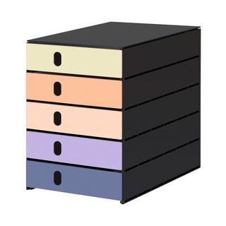 Styro styroval pro emotion with 5 closed drawers, sunrise / housing eco black  