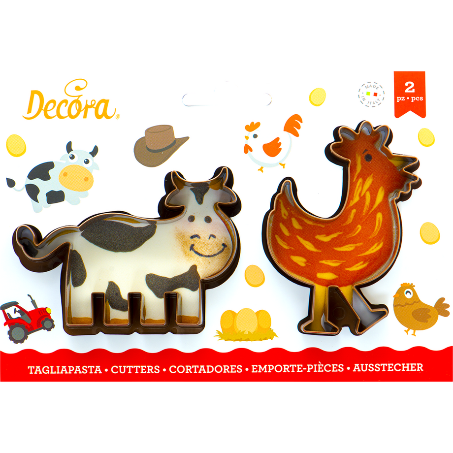 Decora Ausstecher Set Kuh und Henne 2 Stück  
