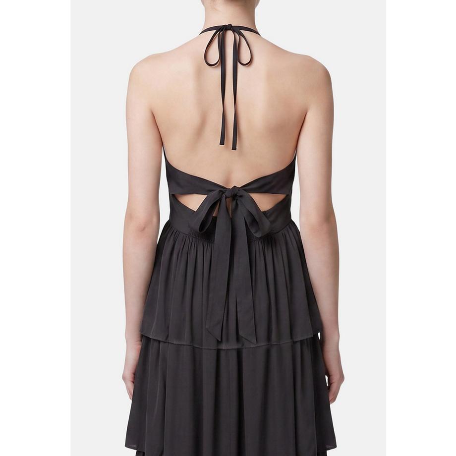 Roberta Rossi Abito lungo con scollo halter e volant  