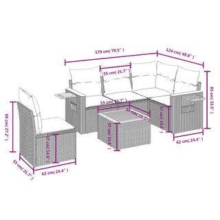 VidaXL Ensemble de canapés de jardin rotin synthétique  