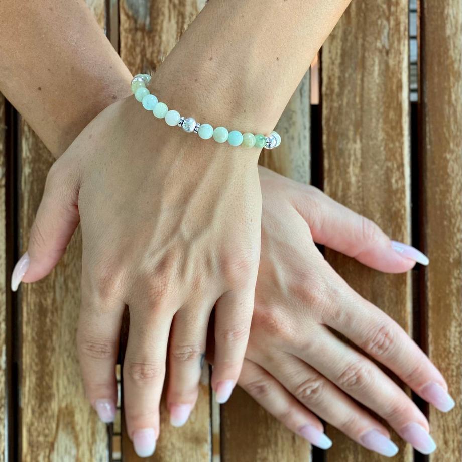 Balibay  Malima  Armband mit Morganit und 925 Silber 