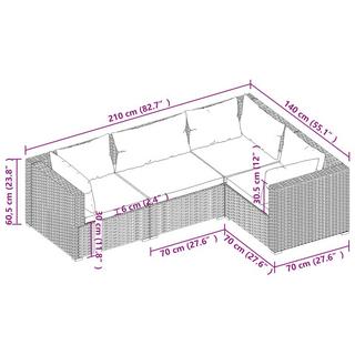 VidaXL set salotto da giardino Polirattan  