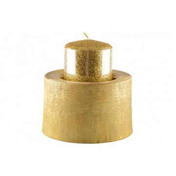 Goldener metallkerzenständer d.12,5 cm h.8,5 cm