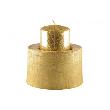 Aulica Goldener metallkerzenständer d.12,5 cm h.8,5 cm  