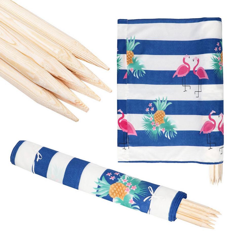 Pricenet  Paravent de plage 6 mètres rayures tropicales 