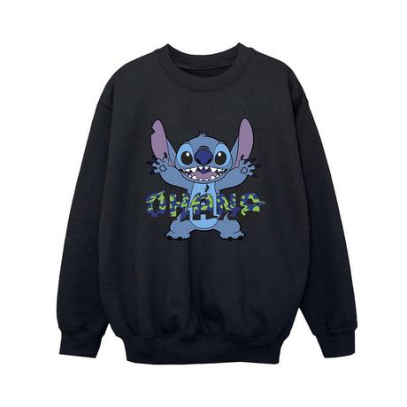 Disney  Lilo And Stitch Ohana Blue Glitch Sweatshirt 