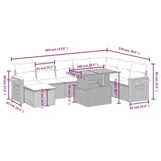 VidaXL Ensemble de canapés de jardin rotin synthétique  