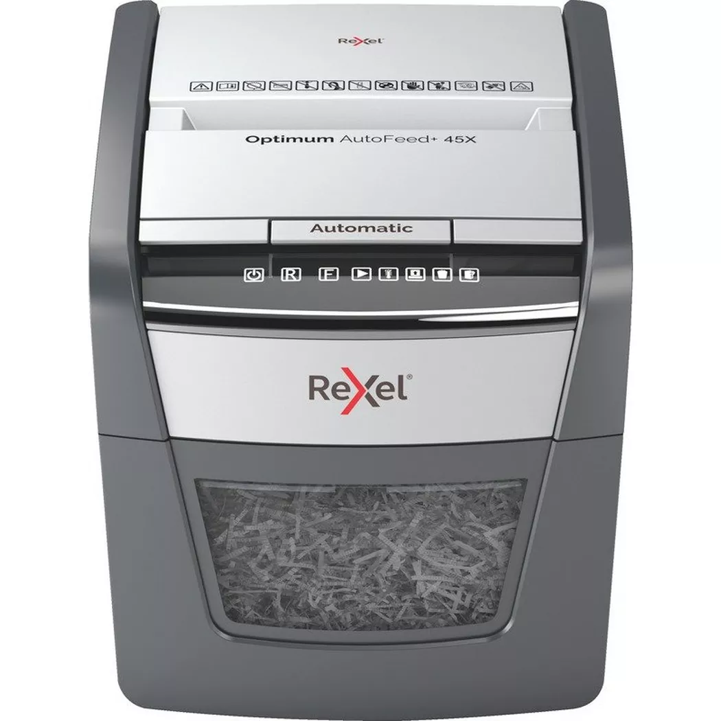 Rexel – Aktenvernichter Optimum AF+ 2020045XCH 45X, P-4, 20lt, Schwarz