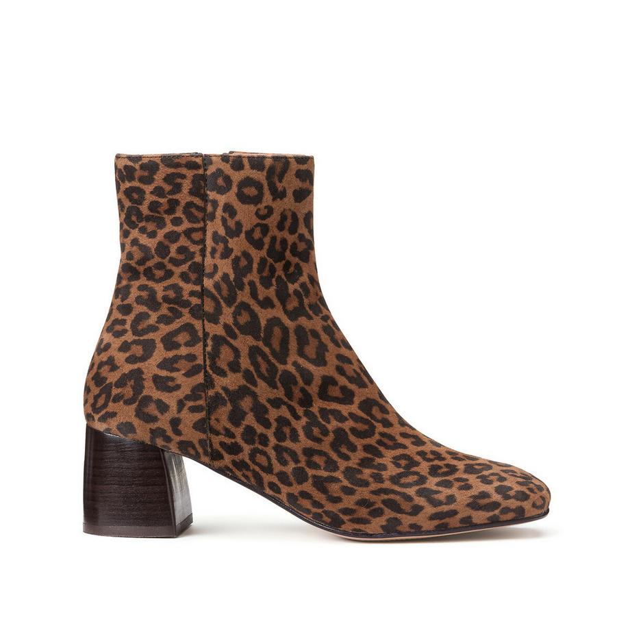 La Redoute Collections Signature Leopard Print Blockabsatz Stiefel  