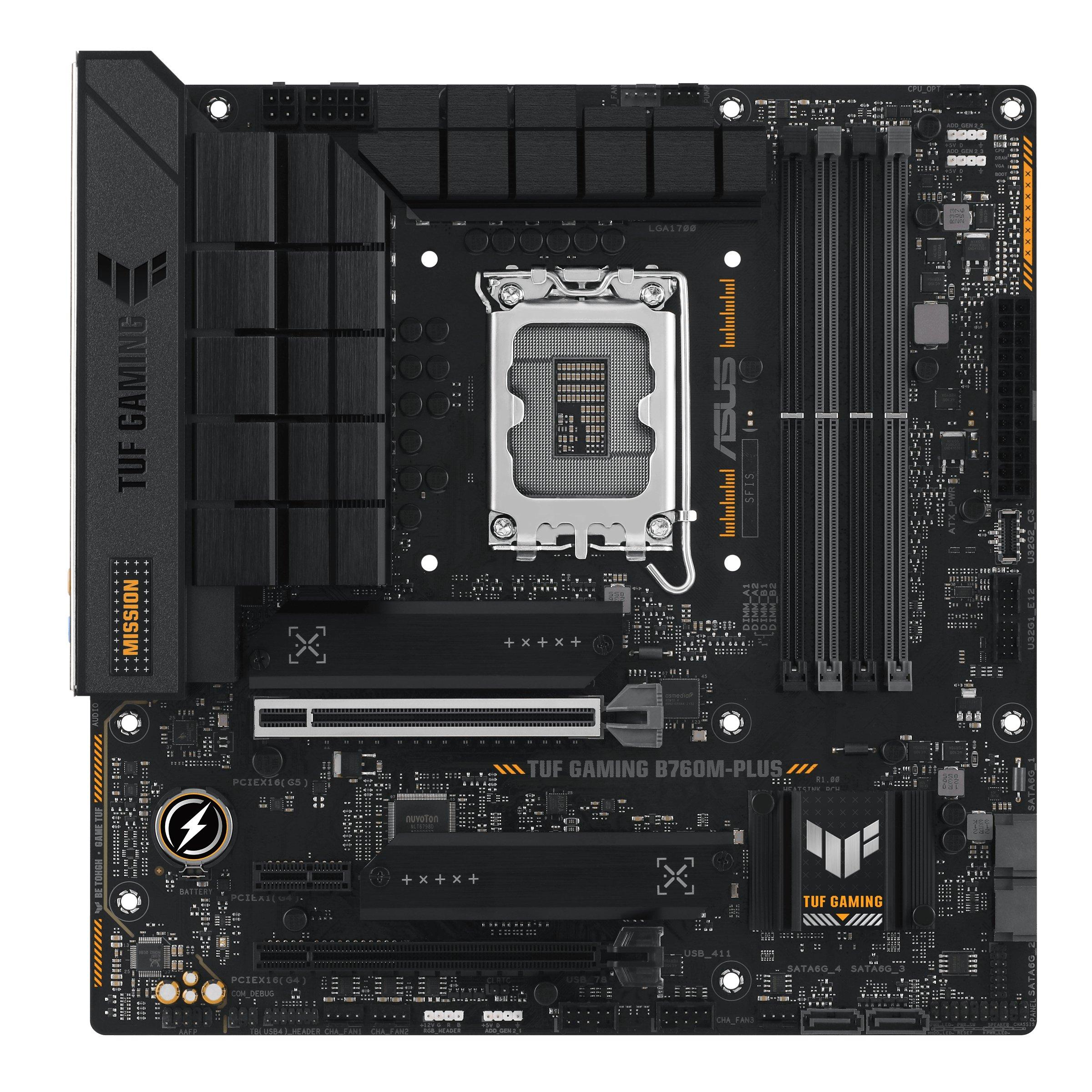 ASUS  TUF GAMING B760M-PLUS Intel B760 LGA 1700 micro ATX 