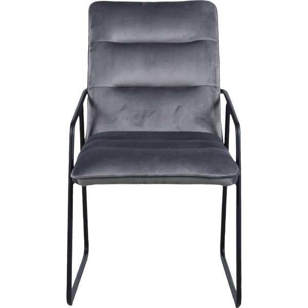 mutoni Fauteuil velours gris foncé (lot de 2)  