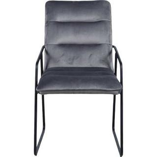 mutoni Fauteuil velours gris foncé (lot de 2)  