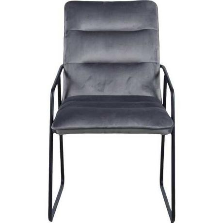 mutoni Fauteuil velours gris foncé (lot de 2)  