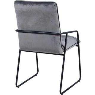 mutoni Fauteuil velours gris foncé (lot de 2)  