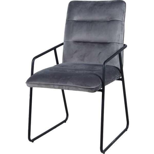 mutoni Fauteuil velours gris foncé (lot de 2)  