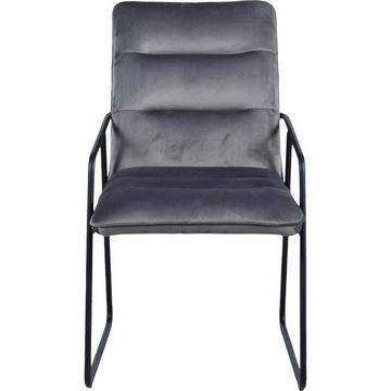 Chaise avec accoudoirs Luneta gris foncé (lot de 2)