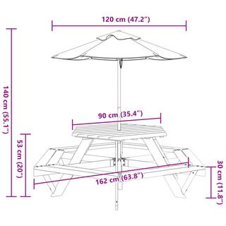 VidaXL Picknicktisch holz  