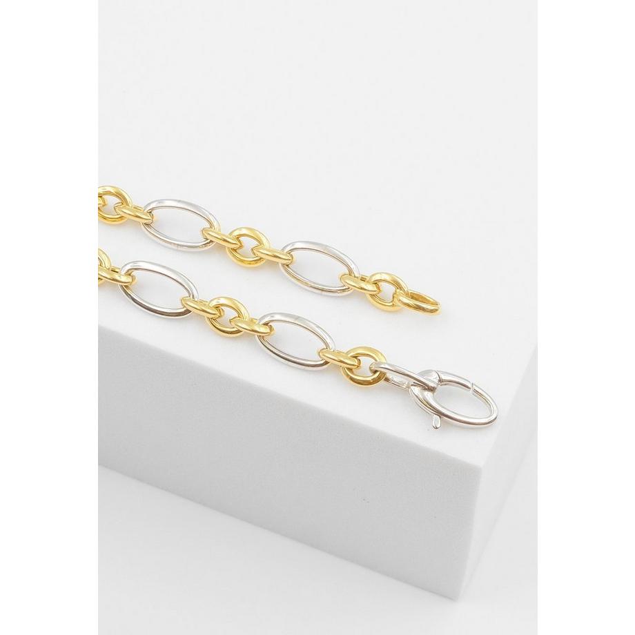 MUAU Schmuck  Collier Fantasie Bicolor Gelbgold-/Weissgold 750, 6.5mm, 45cm 