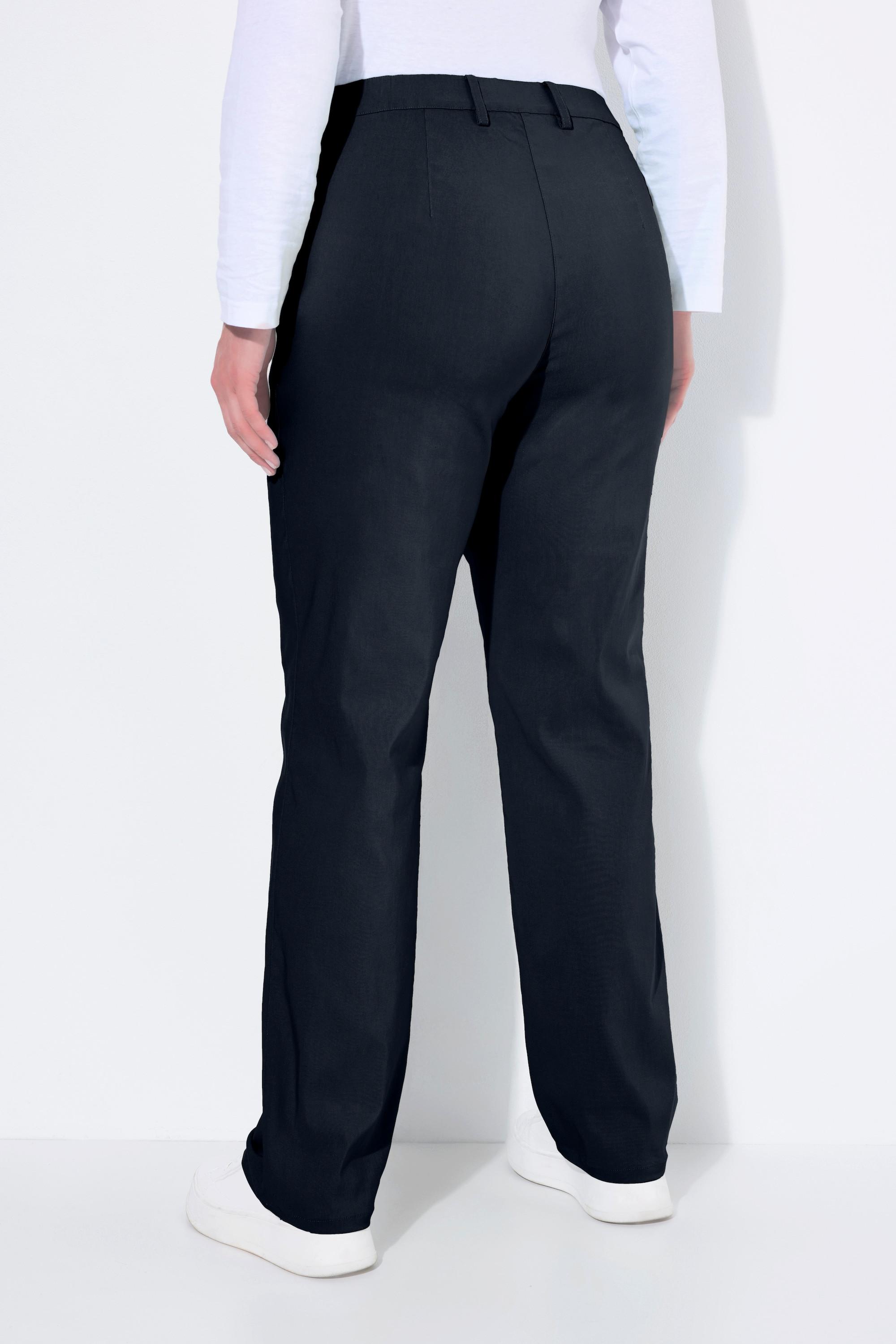 Ulla Popken Mony Pantaloni Termici Elasticizzati Gamba Conica Tasche Zip  