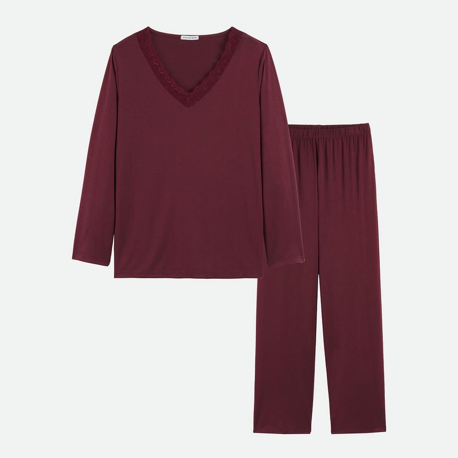 La Redoute Collections Pyjama manches longues en jersey viscose  