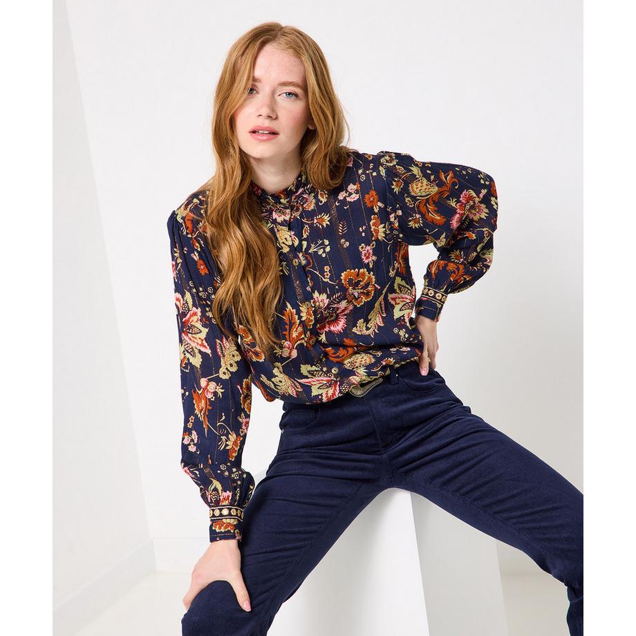 Boho-Bluse mit Spiegelbesatz