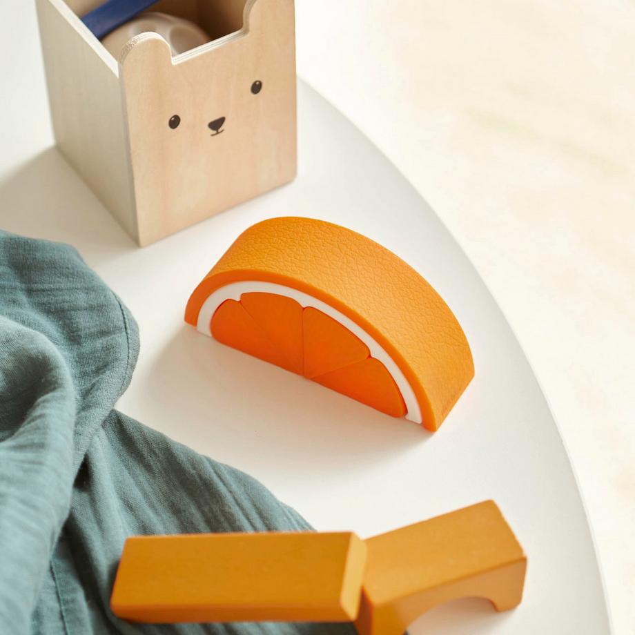 Activity-board  Motorikspielzeug Lernspielzeug, stapelbar orange mit 5 Teilen 
