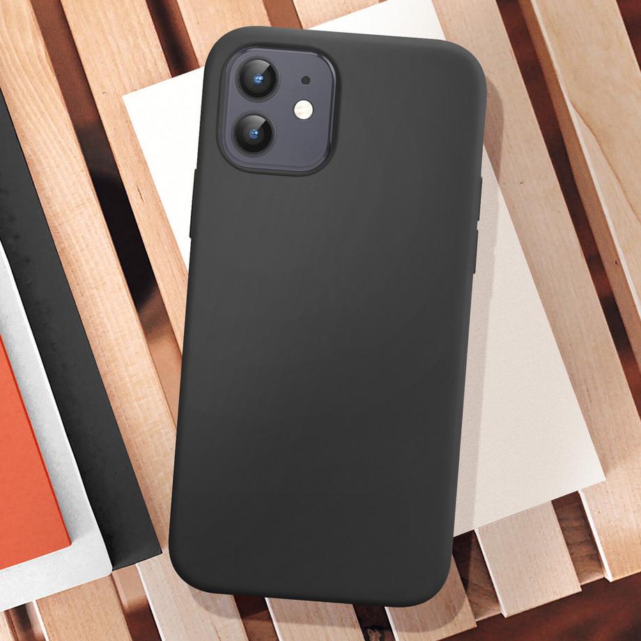 Avizar  Coque iPhone 12 et 12 Pro Souple Noir 