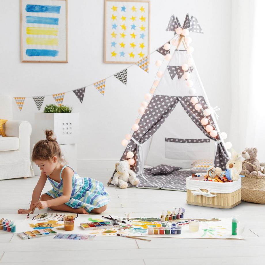 B2X Cestini portaoggetti Set di 4 in bambù  