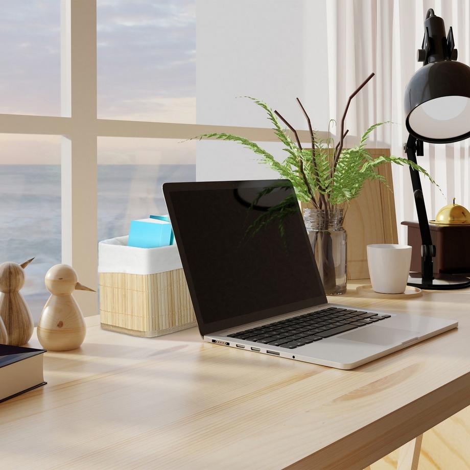 B2X Cestini portaoggetti Set di 4 in bambù  