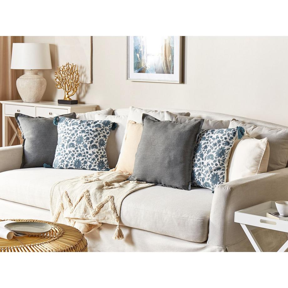 Beliani Set di 2 cuscini en Cotone Boho RUMEX  