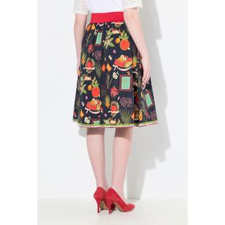 Ulla Popken Rock Landhaus-Druck A-Linie Elastikbund  